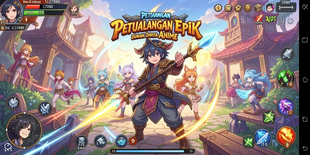 Screenshot gameplay C7890 menunjukkan pertarungan karakter Anime yang seru.