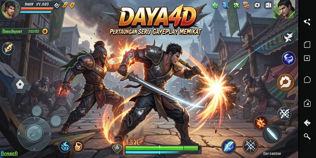 Tangkapan layar menunjukkan aksi pertarungan seru dari DAYA4D.