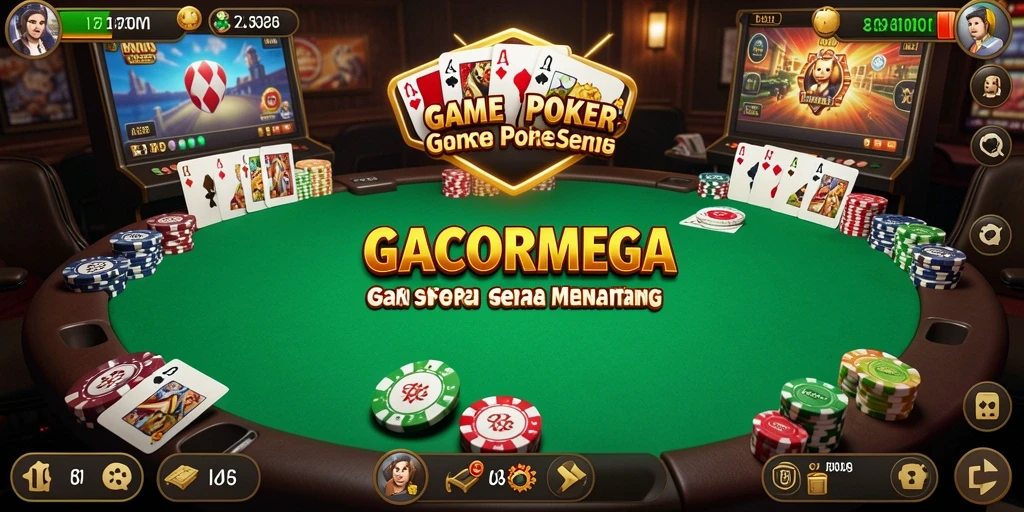 Screenshot GACORMEGA menunjukkan aksi seru permainan poker.