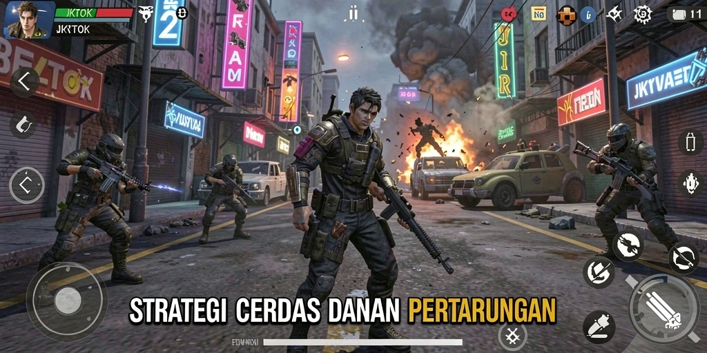 Gambaran gameplay JKTOK yang menegangkan dan penuh strategi.