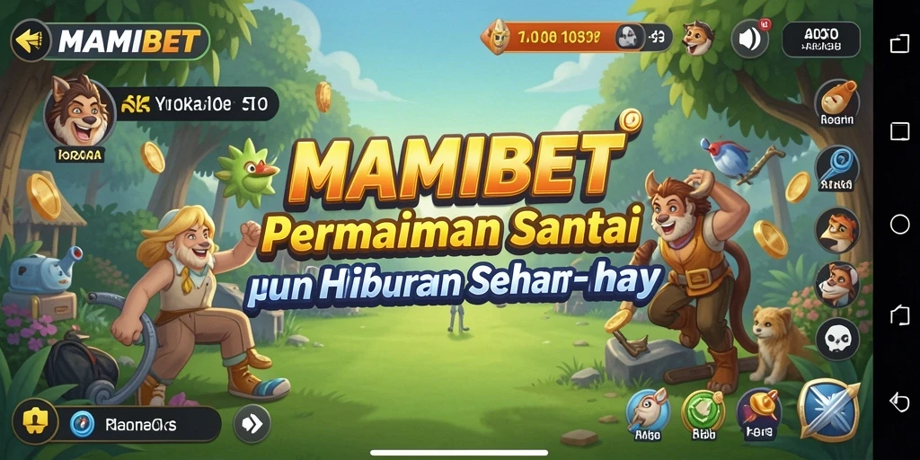 Tangkapan layar gameplay MAMIBET yang menampilkan kebahagiaan bermain santai.
