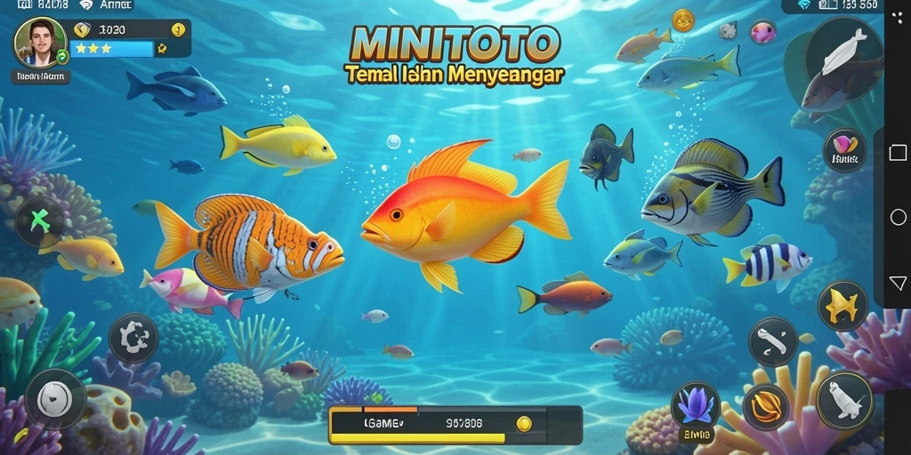 Screenshot gameplay MINITOTO menampilkan aksi menembak ikan yang seru.