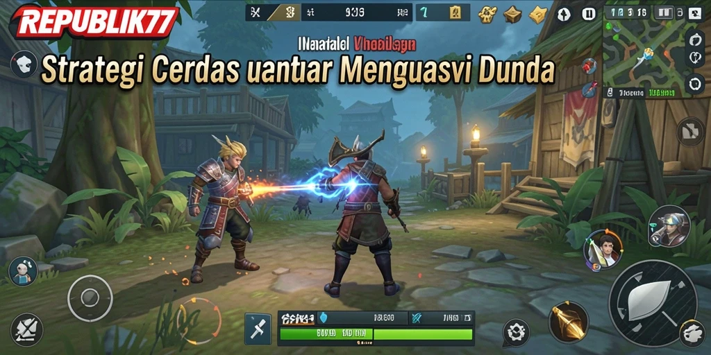 Screenshot utama REPUBLIK77 menunjukkan aksi pertempuran strategis yang menarik.