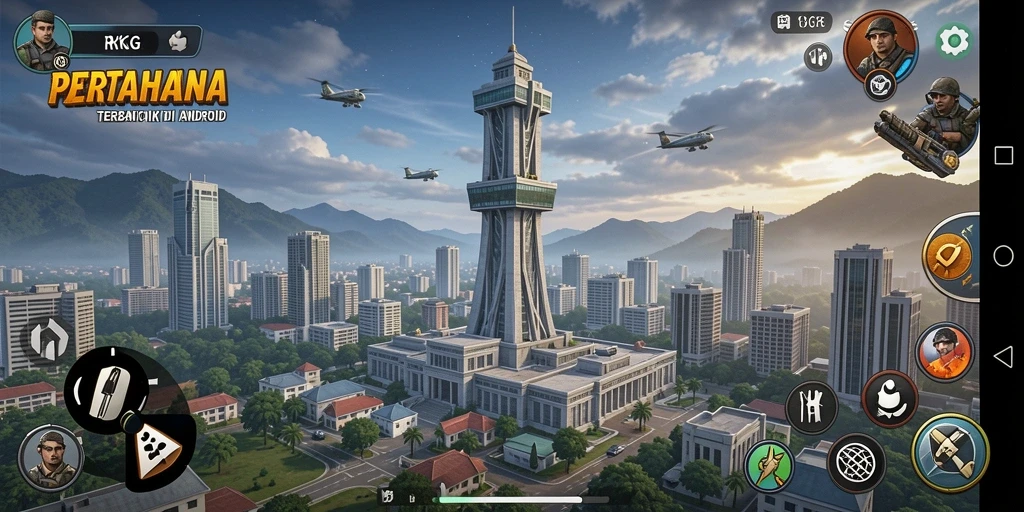Tampilan gameplay RKGG yang mendebarkan dalam pertahanan menara.