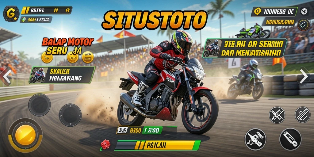 Gameplay seru dan penuh adrenalin dari SITUSTOTO saat balapan motor.