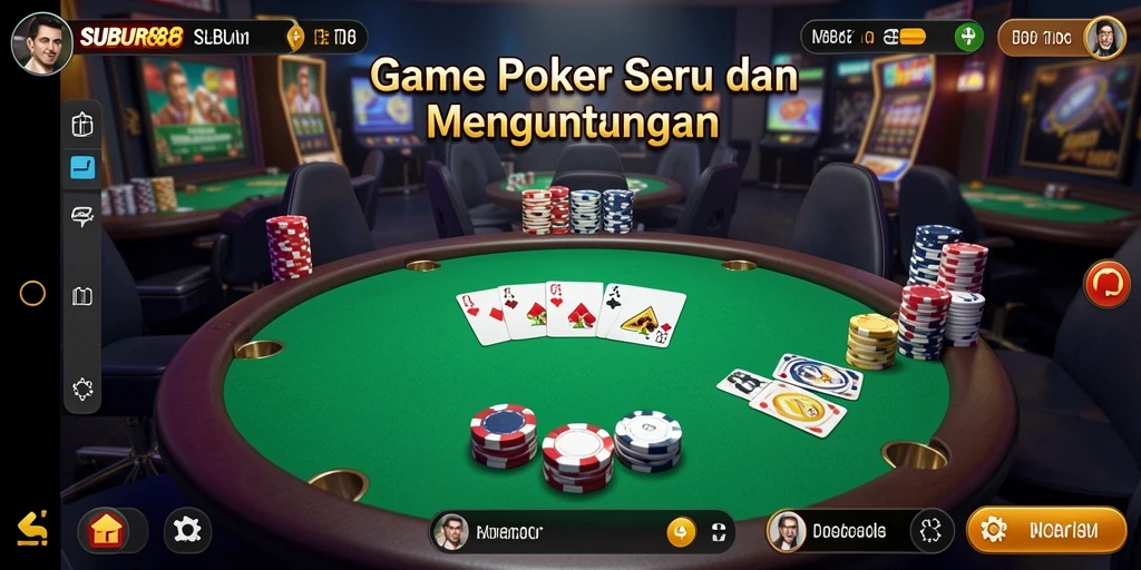 Screenshot permainan poker yang mendebarkan di SUBUR88.